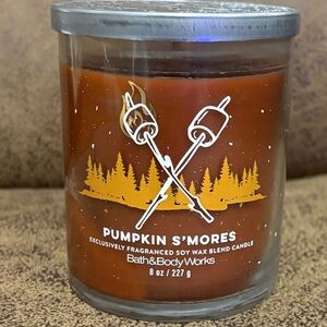 Bath & Body Works Pumpkin S'Mores Candle - Brown & Gold Accent